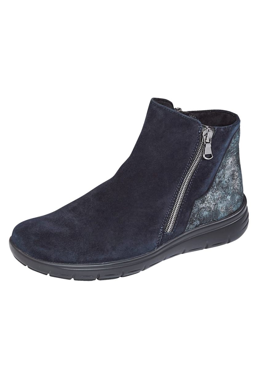 Vamos | Fur Damen Stiefelette mit Luftpolsterlaufsohle - Dunkelblau