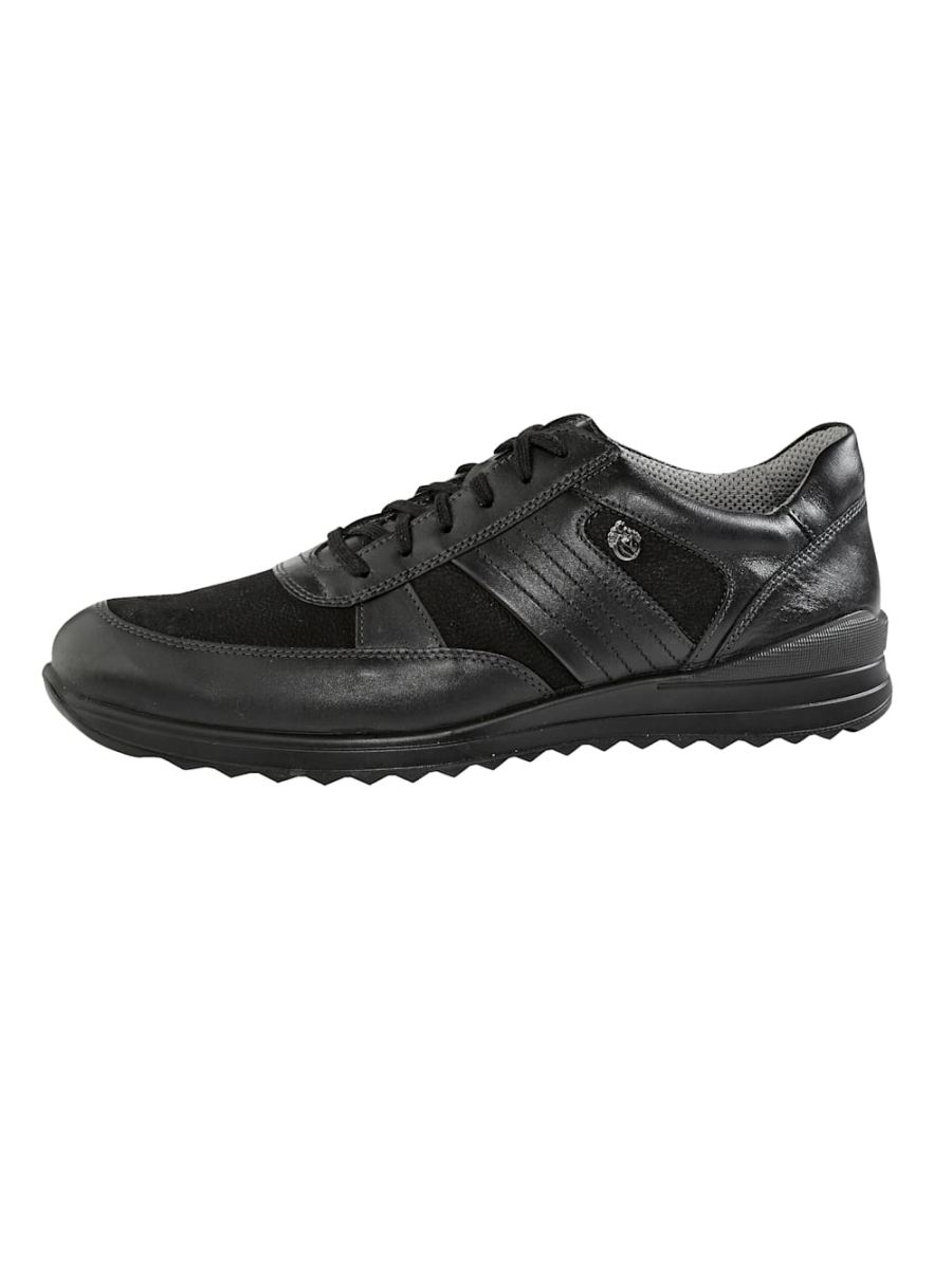 Vamos | Fur Herren Schnurschuh mit modischen Ziernahten. - Schwarz